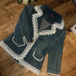 Jean Jacket with Lace accent